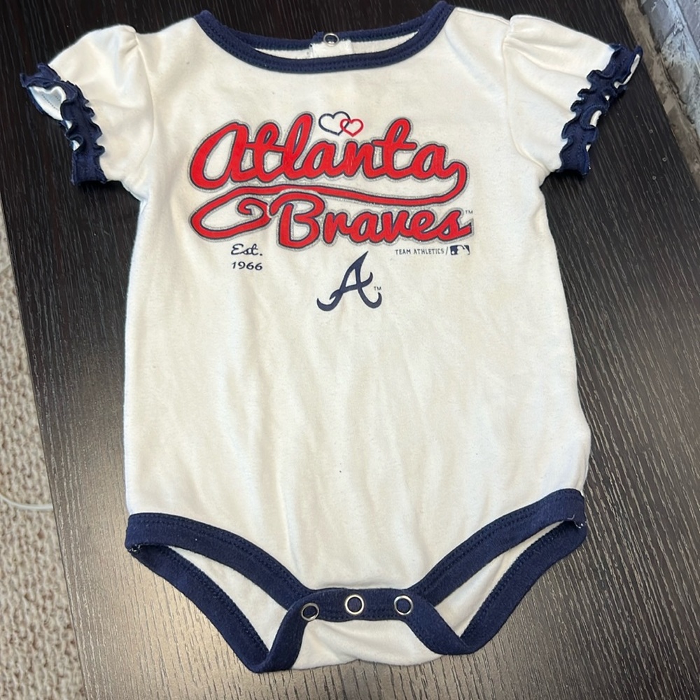 Atlanta Braves girls onesie